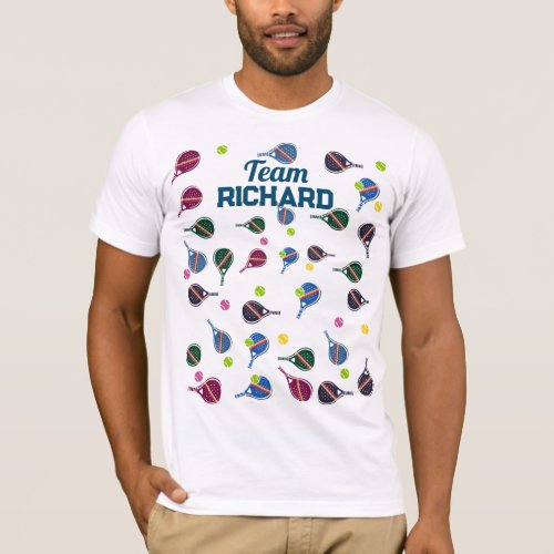 Custom Name Pickleball Sports Team Colorful  T_Shirt