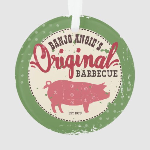 Custom name pig pork meat BBQ Christmas ornament
