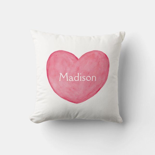 Custom name pillow Personalized cushion Heart Art (Front)