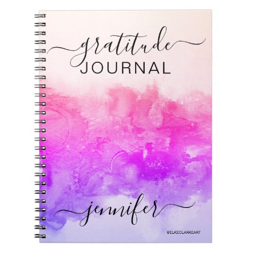 Custom Name Pink Abstract Gratitude Journal