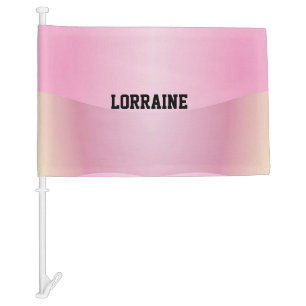 Custom name pink and yellow gradient car flag