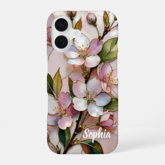 Custom Name Pink Blossom Floral Phone Case
