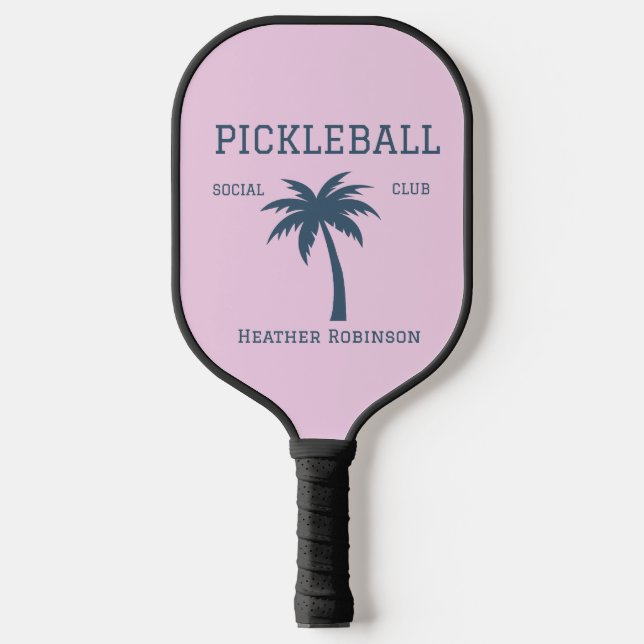 Custom Name Pink  Carbon Fiber Pickleball Paddle (Front)