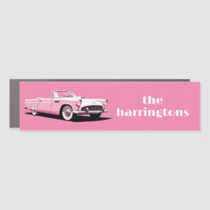 Custom Name Pink Classic Car Car Magnet