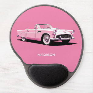 Custom Name Pink Classic Car Gel Mouse Pad