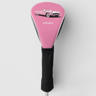 Custom Name Pink Classic Car Golf Head Cover
