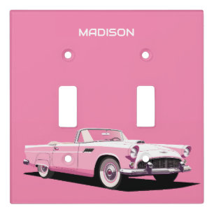 Custom Name Pink Classic Car Light Switch Cover