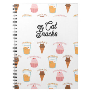 Custom Name Pink Cupcake and Black Cat Pattern  Notebook