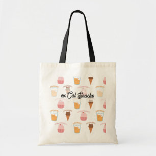 Custom Name Pink Cupcake and Black Cat Pattern Tote Bag