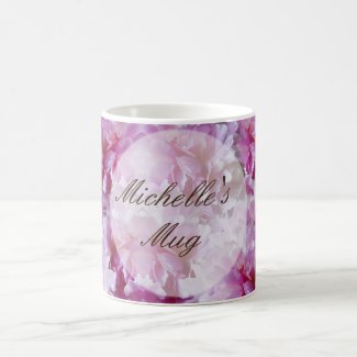 Custom Name Pink Flowers Mug