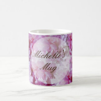 Custom Name Pink Flowers Mug