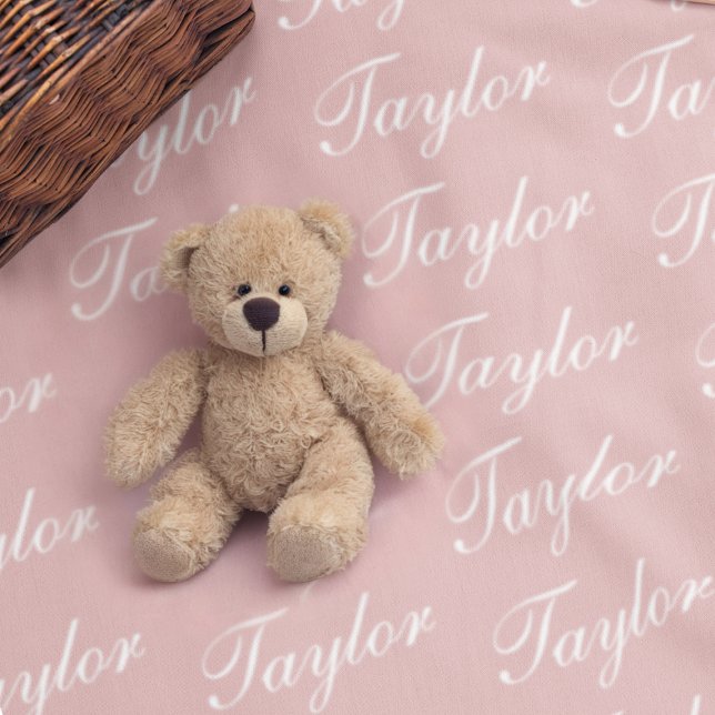 Custom Name Pink Nursery Room Girly Cute Baby Blanket (Creator Uploaded)
