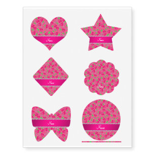 Custom name pink on pink cosmos limes temporary tattoos