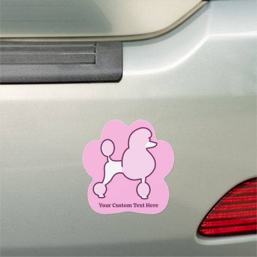 Custom Name Pink Poodle Car Magnet