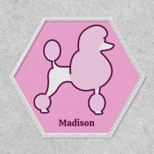 Custom Name Pink Poodle Patch