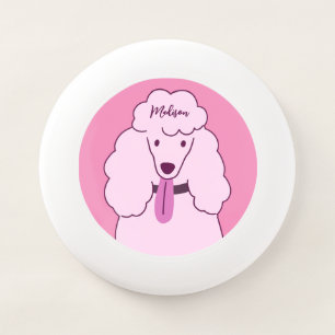 Custom Name Pink Poodle Wham-O Frisbee