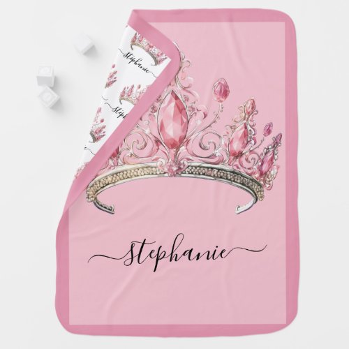Custom Name Pink Princess Tiara Crown Girly
