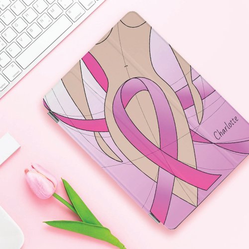 Custom Name Pink Ribbon  iPad Air Cover