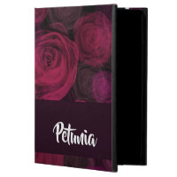 Custom name pink rose pattern powis iPad air 2 case