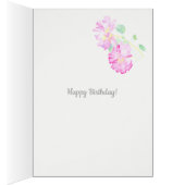 Custom Name Pink Roses and Stripes 65th Birthday (Inside (Right))