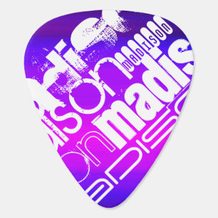 Custom Name; Pink, Violet Blue, Magenta, purple Guitar Pick