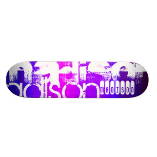 Custom Name; Pink, Violet Blue, Magenta, purple Skateboard Deck