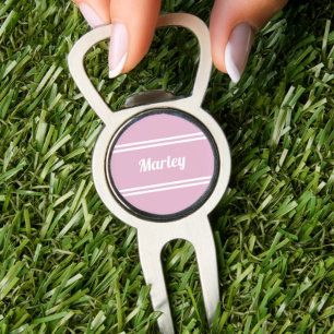 Custom Name Pink & White Modern Divot Tool