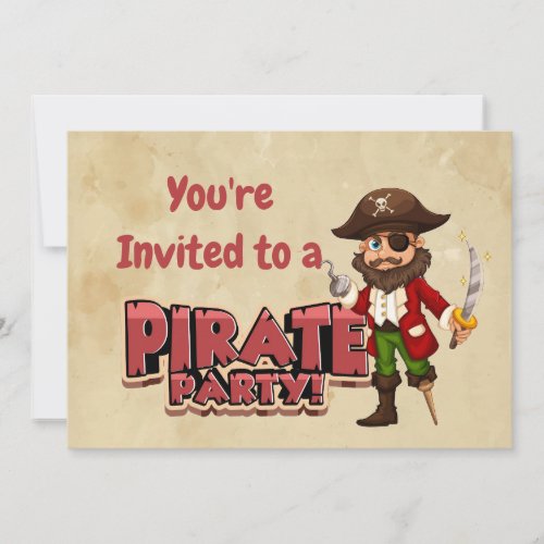 Custom Name Pirate Birthday Party  Invitation