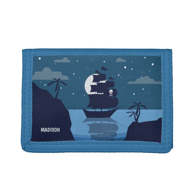 Custom name Pirate Ship wallet (Front)