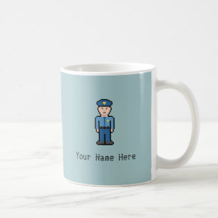 Custom Name Pixel Cop Coffee Mug