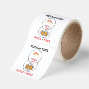 Custom Name Pizza and Beer Personalizable Sticher Square Sticker