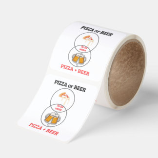 Custom Name Pizza and Beer Personalizable Sticher  Square Sticker