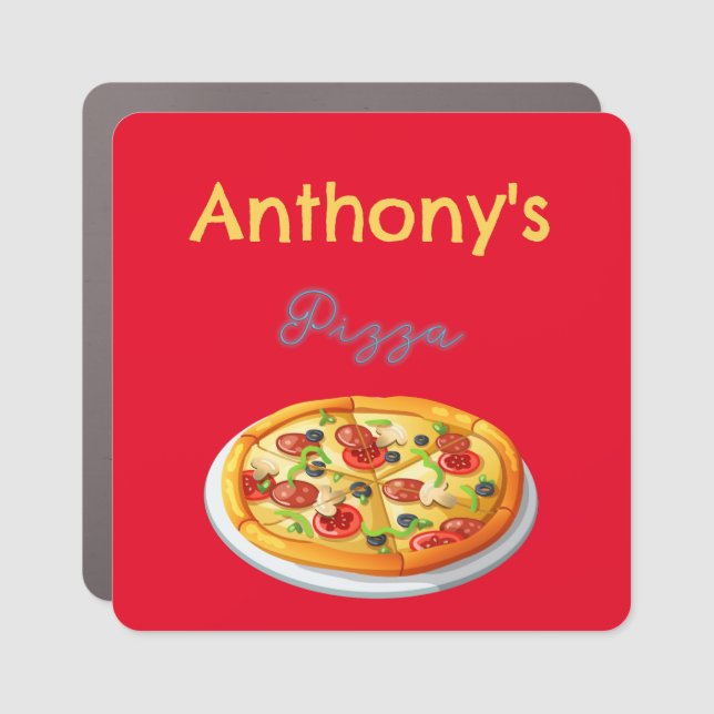 Custom Name Pizza Pie Neon Pizza Car Sign (Front)