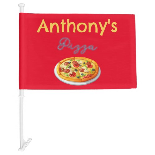 Custom Name Pizza Pie Neon Pizza Car Sign Car Flag