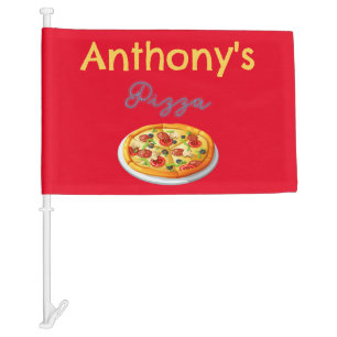 Custom Name Pizza Pie Neon Pizza Car Sign Flag