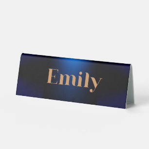 ​Custom Name Place Card   Elegant Navy Blue Table  Tent
