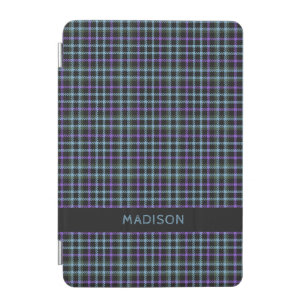 Custom Name Plaid / Tartan Pattern iPad Mini Cover