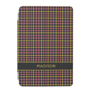 Custom Name Plaid / Tartan Pattern iPad Mini Cover