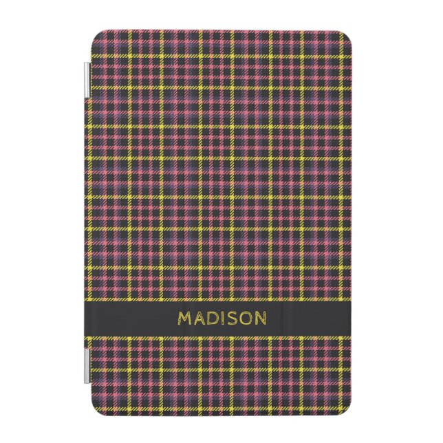 Custom Name Plaid / Tartan Pattern iPad Mini Cover (Front)