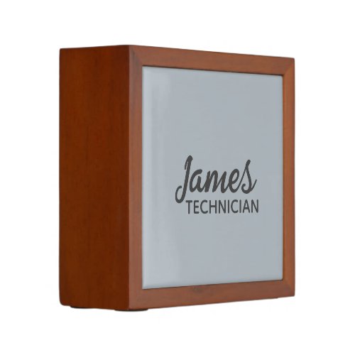 Custom name plain gray desk organizer