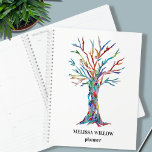 Custom Name Planner<br><div class="desc">This decorative planner features a print of a rainbow-colored Tree of Life.
Easily customizable.
Use the Design Tool to change the text size,  style,  or color.
Because we create our artwork you won't find this exact image from other designers.
Original Mosaic Design © Michele Davies</div>