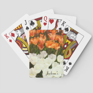 Custom Name Playing Cards Spring Tulip Flowers
