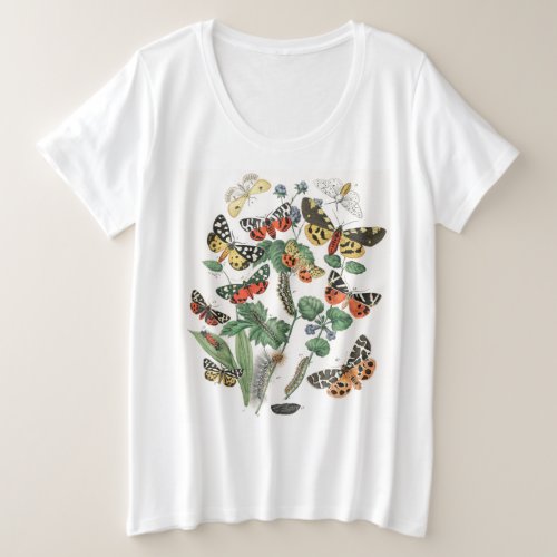 CUSTOM NAME PLUS SIZE COTTON T_SHIRT BUTTERFLY