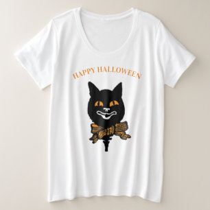 CUSTOM NAME PLUS T-SHIRT ART NOUVEAU CAT HALLOWEEN