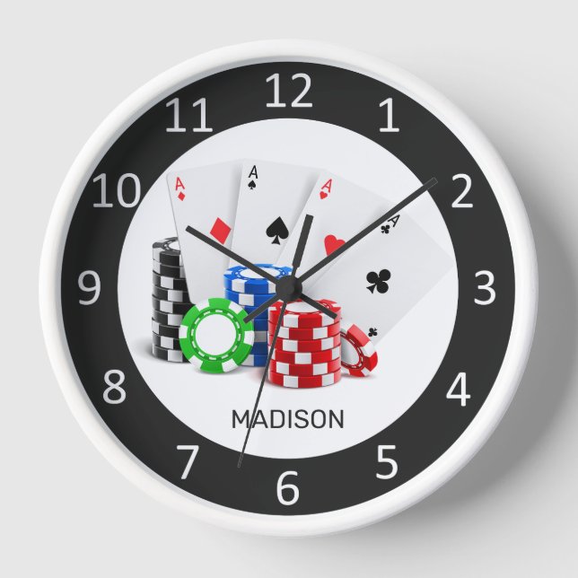 Custom Name Poker / Casino Clock (Front)