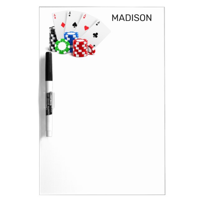 Custom Name Poker / Casino Dry Erase Board (Front)