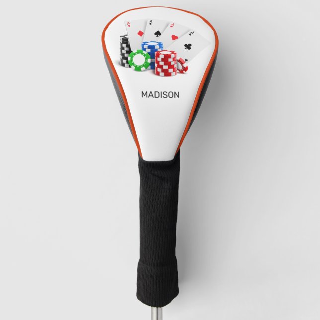 Custom Name Poker / Casino Golf Head Cover (Front)