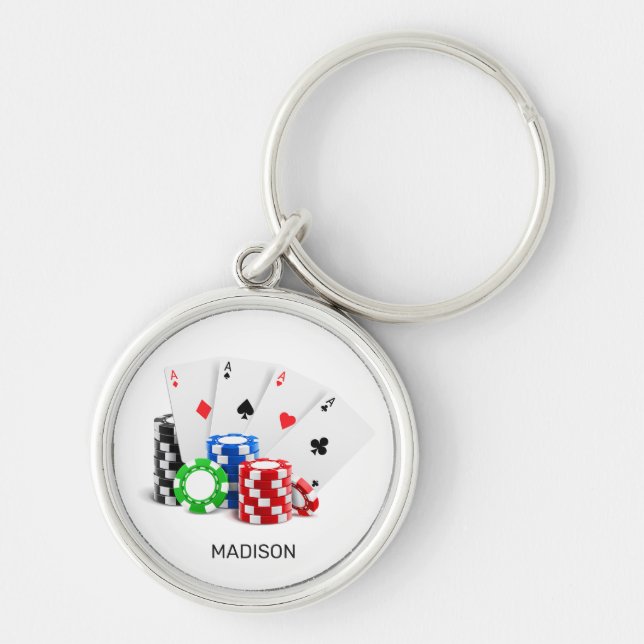Custom Name Poker / Casino Keychain (Front)