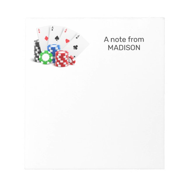 Custom Name Poker / Casino Notepad (Front)