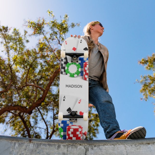 Custom Name Poker / Casino Skateboard (Outdoor 1)